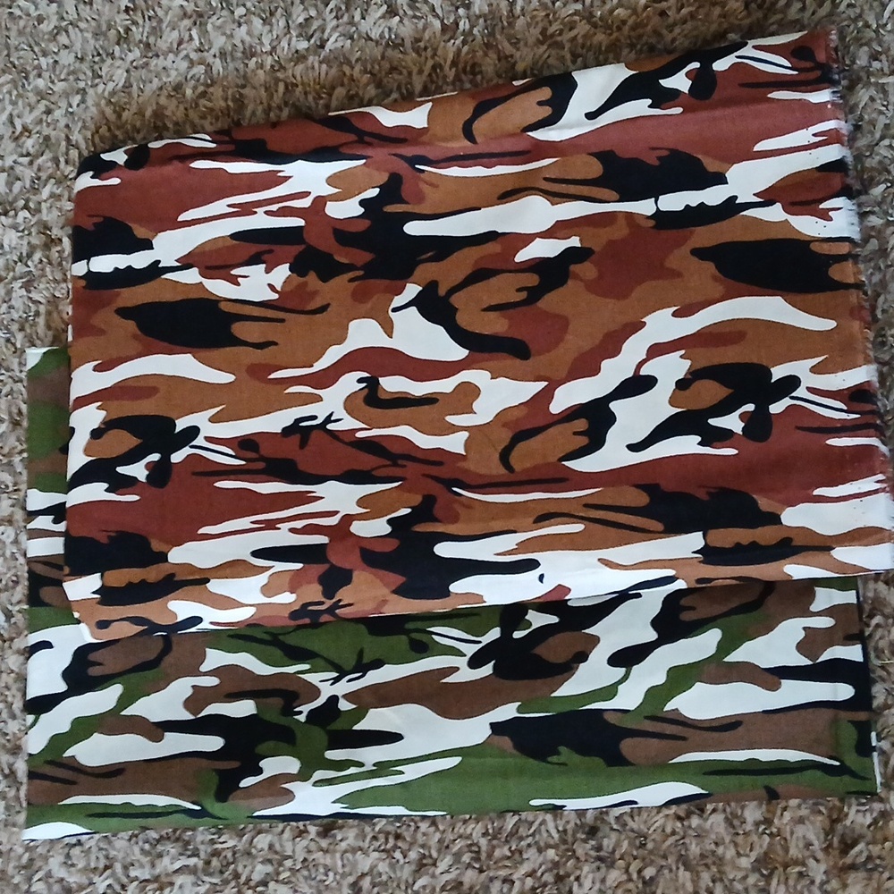 3 Yards Fabric Tiger Stripe Style Camouflage Desert Brown Jungle Green